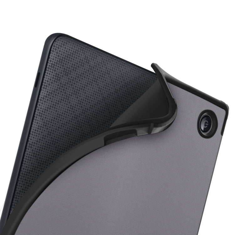 For KOBO Libra2 2021 Multi-folding Leather Tablet Case(Grey) by bashfashion