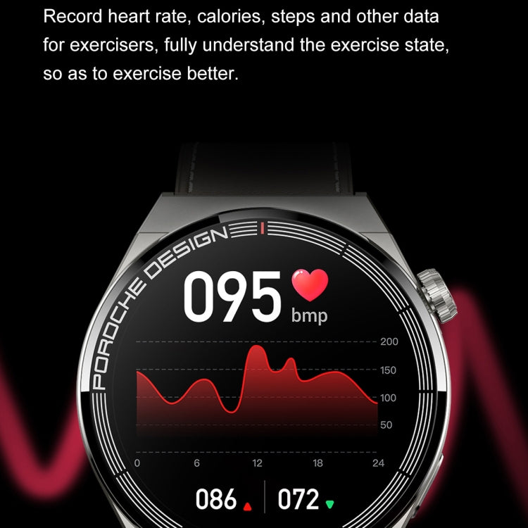 Ochstin 5HK46P 1.36 inch Round Screen Leather Strap Smart Watch with Bluetooth Call Function(Black) by OCHSTIN