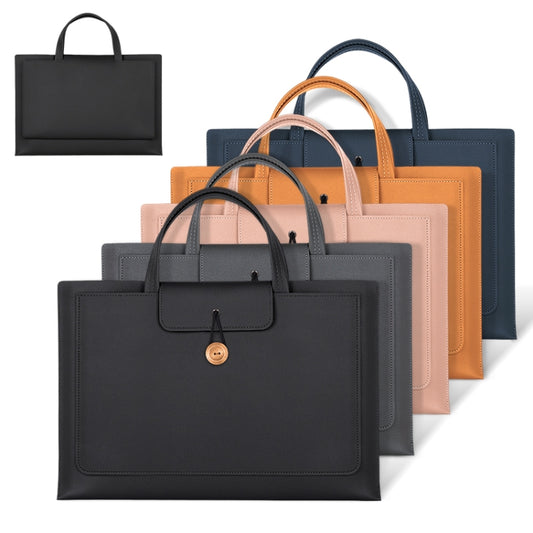 13-14 inch Universal Elastic Thread Button Portable Laptop Inner Bag(Brown) by bashfashion