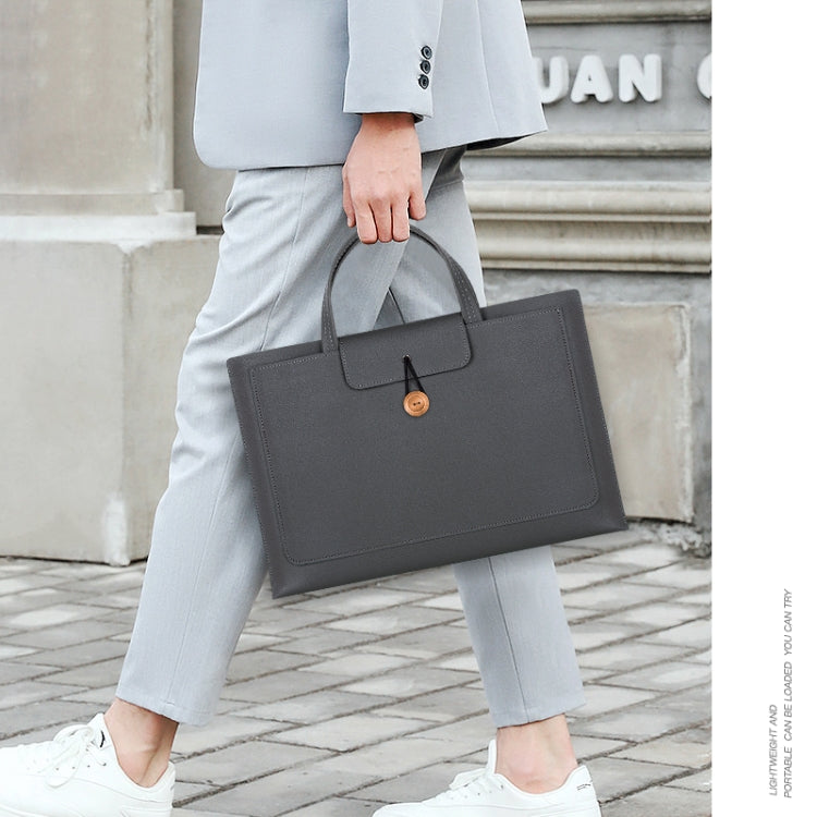 15-16 inch Universal Elastic Thread Button Portable Laptop Inner Bag(Black) by bashfashion