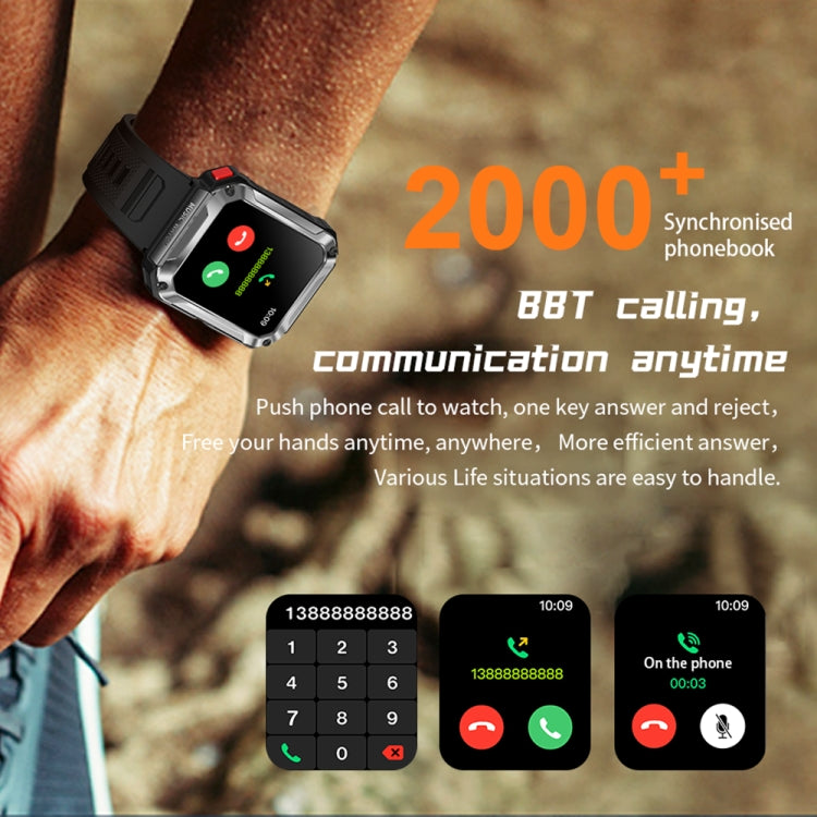 OVISEN T93 1.96 inch IPS Screen 2 in 1 Bluetooth Headset Smart Watch, Supports Blood Oxygen Monitoring/Bluetooth Music(Orange) by bashfashion