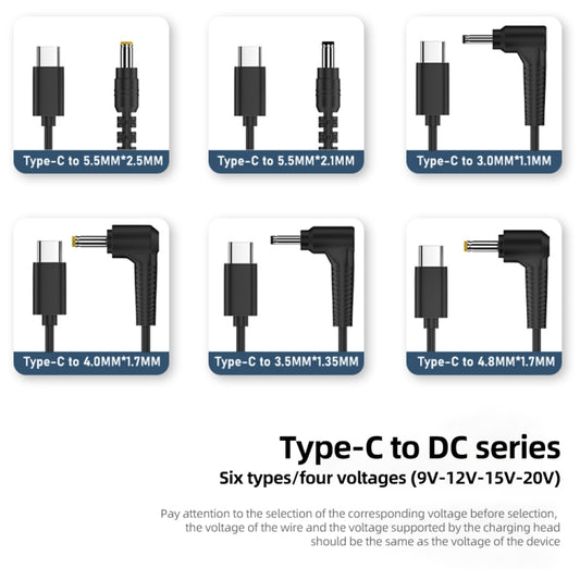 20V 5.5 x 2.5mm DC Power to Type-C Adapter Cable by bashfashion