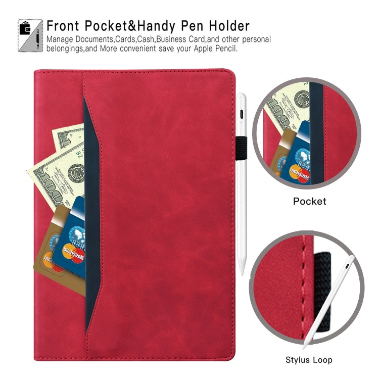 For Samsung Galaxy Tab S9+ /S8+ /S7+ Splicing Shockproof Smart Leather Tablet Case(Red) by bashfashion