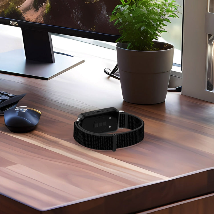 For Huawei Band 10 / 9 / 8 Nylon Loop Hook and Loop Fastener Watch Band(Midnight Blue) by bashfashion