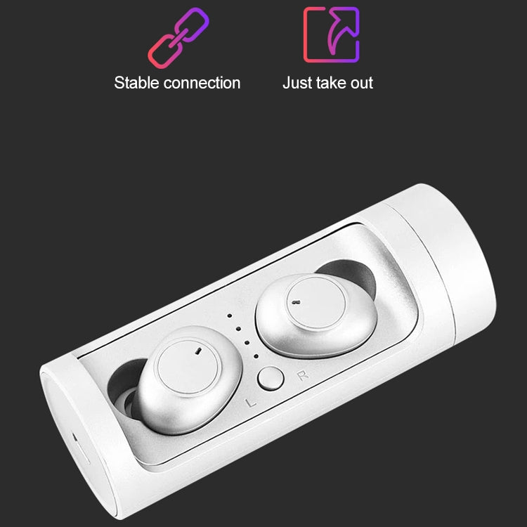 DT-15 Wireless Two Ear Bluetooth Headset Supports Touch & Smart Magnetic Charging & Power On Automatic Pairing (White) by bashfashion
