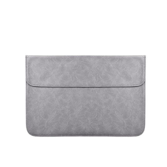 PU01S PU Leather Horizontal Invisible Magnetic Buckle Laptop Inner Bag for 13.3 inch laptops (Grey) by bashfashion
