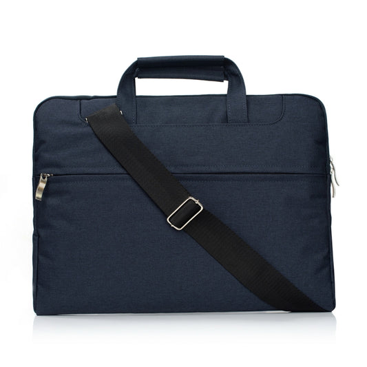 Portable One Shoulder Handheld Zipper Laptop Bag, For 15.4 inch and Below Macbook, Samsung, Lenovo, Sony, DELL Alienware, CHUWI, ASUS, HP (Dark Blue) by bashfashion