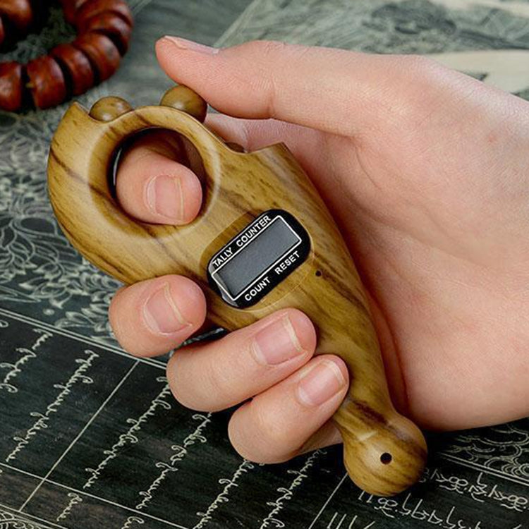 Buddhist Beads Chanting Rolling Automatic Induction Digital Display Electronic Counter(Sandalwood) by bashfashion