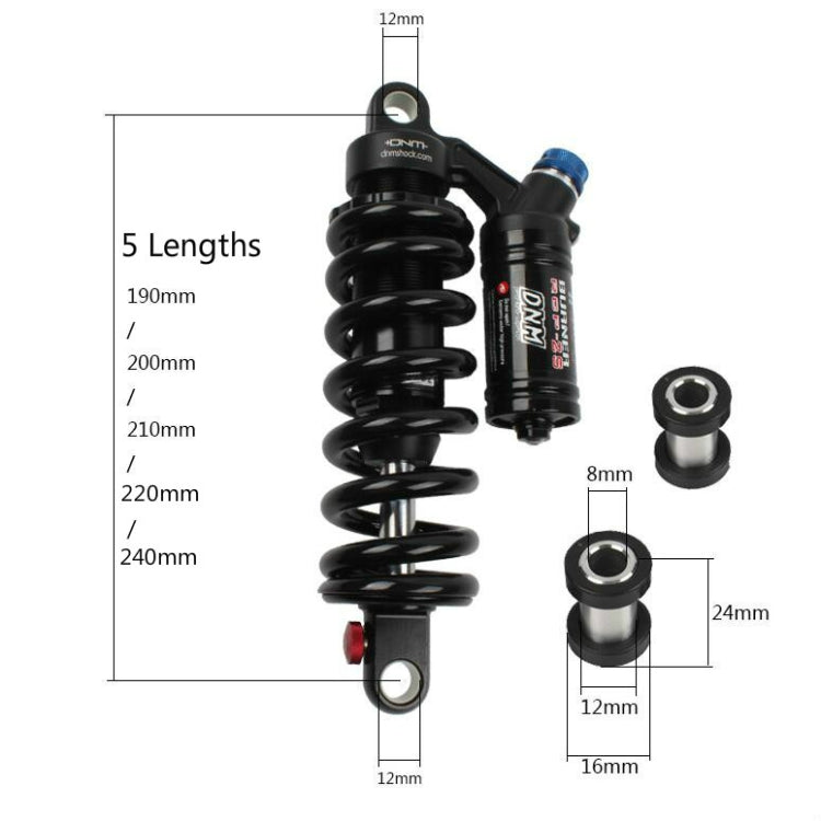 DNM RCP2S Mountain Bike Oil Spring Rear Shock Absorber Soft Tail Frame Rear Bladder, Size:200mm(With 24mm Bushing) by DNM