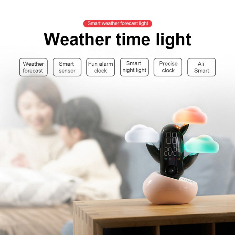 Cloud Weather Time Light Multifunctional Smart Induction Child Wake Up Alarm Clock(Pink) by bashfashion