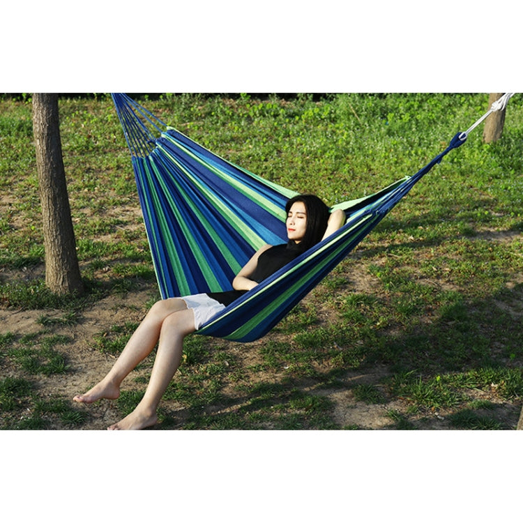 Thick Canvas Hammock Field Rollover Prevention Outdoor Hammock Swing 260x100 With Stick (Red Stripes) by bashfashion