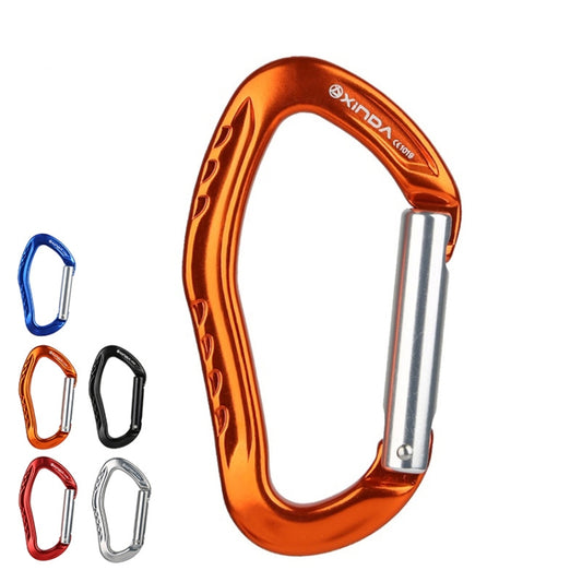 XINDA 22KN Rock Climbing Straight Quickdraw Spring-loaded Gate Buckle Aluminum Carabiner(Red) by XINDA