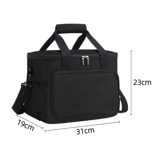 15L Waterproof Oxford Cloth Picnic Bag Outdoor Ice Pack Thickened Portable Insulation Bag(Black) by bashfashion