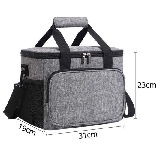 15L Waterproof Oxford Cloth Picnic Bag Outdoor Ice Pack Thickened Portable Insulation Bag(Grey) by bashfashion