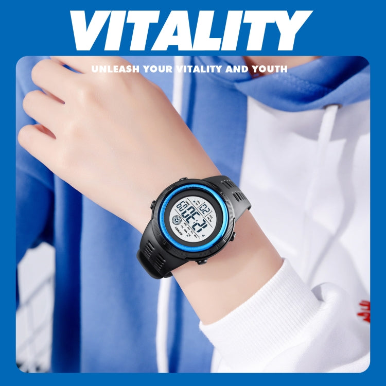 SKMEI 1773 Triplicate Round LED Dual Time Digital Display Colorful Backlight Electronic Watch(Black) by SKMEI