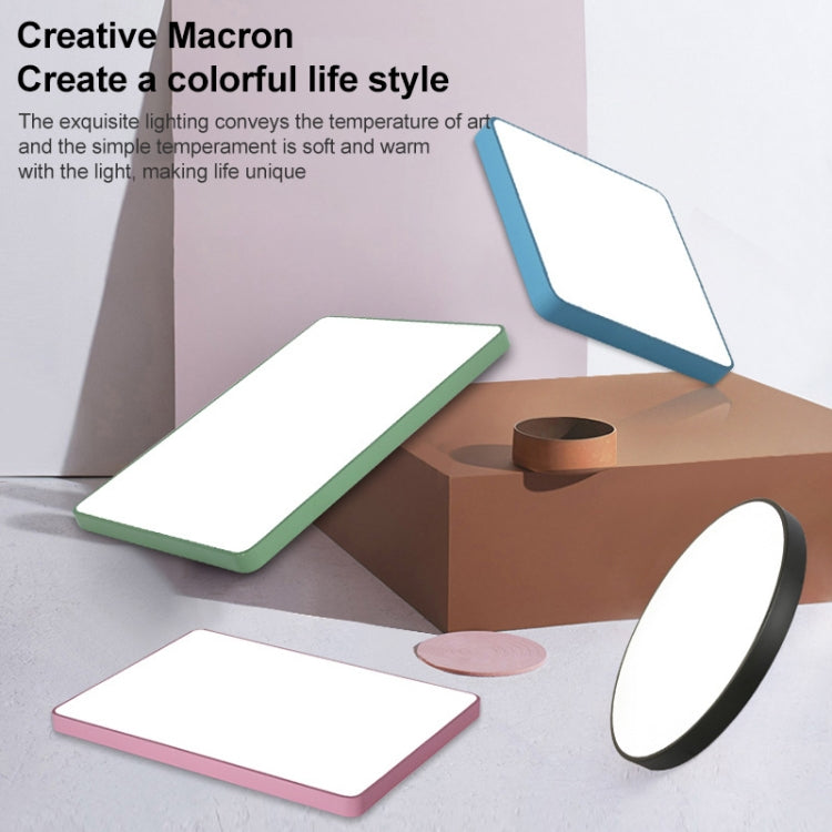 Macaron LED Round Ceiling Lamp, 3-Colors Light, Size:78cm(Blue) by bashfashion