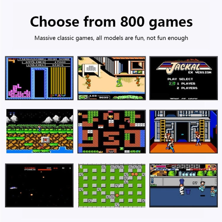 MK800 Doubles 3.0 inch Macaron Mini Handheld Game Console Built-in 800 Games(Blue) by bashfashion