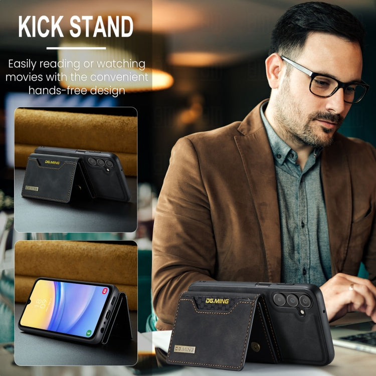 For Samsung Galaxy A15 5G / A15 4G DG.MING M2 Series 3-Fold Multi Card Bag + Magnetic Phone Case(Black) by DG.MING