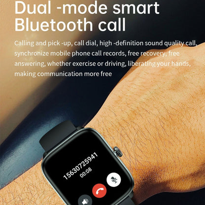 T20 1.96 inch IP67 Waterproof Silicone Band Smart Watch, Supports Dual-mode Bluetooth Call / Heart Rate Monitoring(Blue) by bashfashion