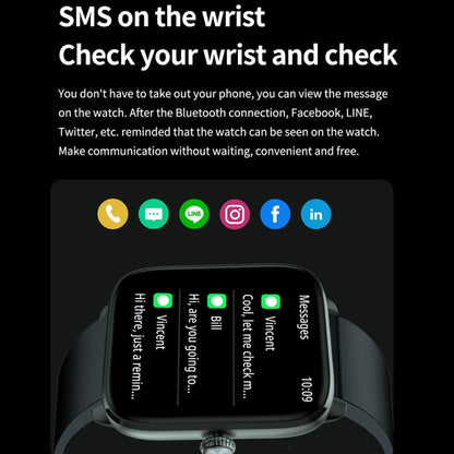 T20 1.96 inch IP67 Waterproof Silicone Band Smart Watch, Supports Dual-mode Bluetooth Call / Heart Rate Monitoring(Blue) by bashfashion