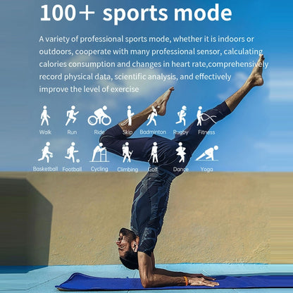 T20 1.96 inch IP67 Waterproof Silicone Band Smart Watch, Supports Dual-mode Bluetooth Call / Heart Rate Monitoring(Blue) by bashfashion