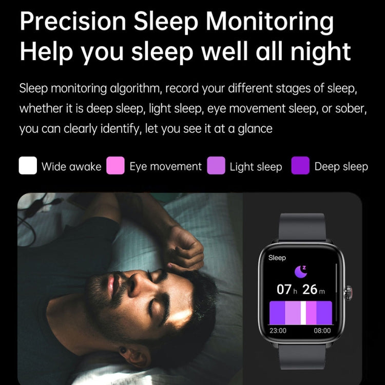 T20 1.96 inch IP67 Waterproof Silicone Band Smart Watch, Supports Dual-mode Bluetooth Call / Heart Rate Monitoring(Blue) by bashfashion