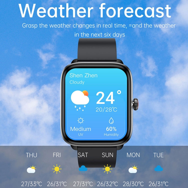 T20 1.96 inch IP67 Waterproof Silicone Band Smart Watch, Supports Dual-mode Bluetooth Call / Heart Rate Monitoring(Blue) by bashfashion