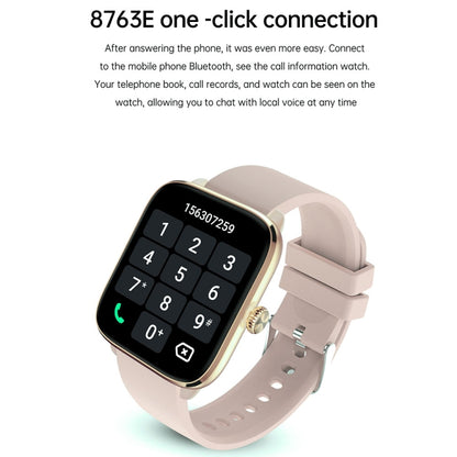 T20 1.96 inch IP67 Waterproof Silicone Band Smart Watch, Supports Dual-mode Bluetooth Call / Heart Rate Monitoring(Blue) by bashfashion