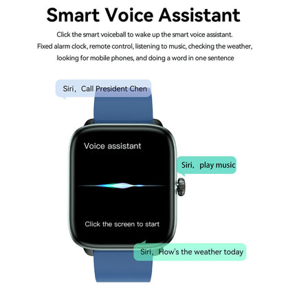 T20 1.96 inch IP67 Waterproof Silicone Band Smart Watch, Supports Dual-mode Bluetooth Call / Heart Rate Monitoring(Blue) by bashfashion