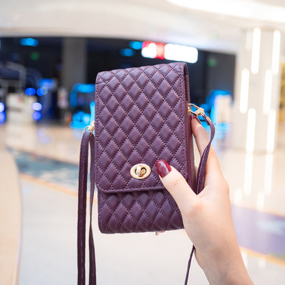 Crossbody PU Vertical BFB01 Shoulder Phone Bag(Dark Purple) by bashfashion