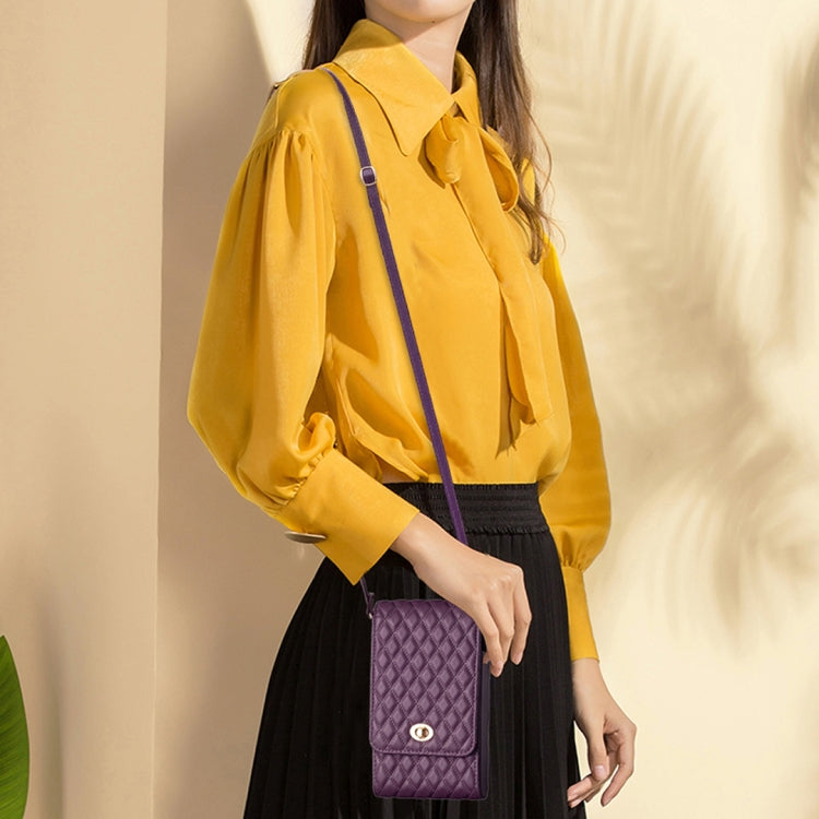 Crossbody PU Vertical BFB01 Shoulder Phone Bag(Dark Purple) by bashfashion