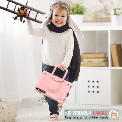 For Samsung Galaxy Tab S9 FE / S9 Handle Robot Silicone Hybrid PC Tablet Case(Rose Gold) by bashfashion