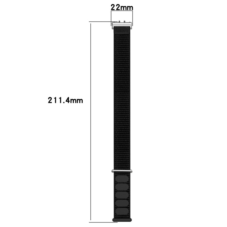 For Samsung Galaxy Fit 3 Nylon Loop Hook and Loop Fastener Watch Band(Black) by bashfashion