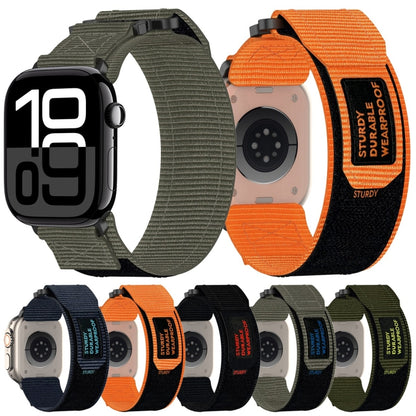 For Apple Watch Series 8 41mm Nylon Hook And Loop Fastener Watch Band(Blue) by bashfashion