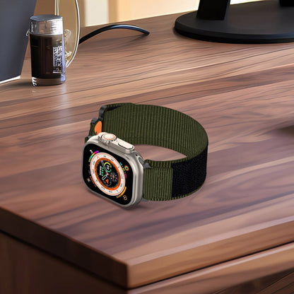 For Apple Watch Series 3 42mm Nylon Hook And Loop Fastener Watch Band(Army Green) by bashfashion