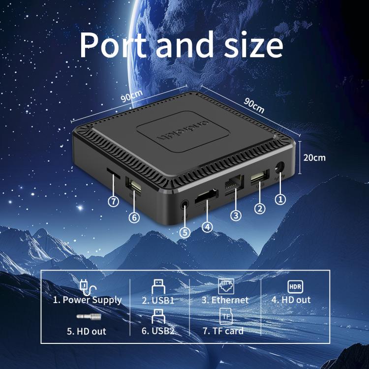 Q7 4K UHD Android 10 Smart TV Box with Remote Control, 2GB+8GB, Allwinner H313 Quad-Core(EU Plug) by bashfashion