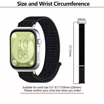 For Huawei Watch Fit3 Kalebol Hook and Loop Nylon Strap(Seashell) by Kalebol