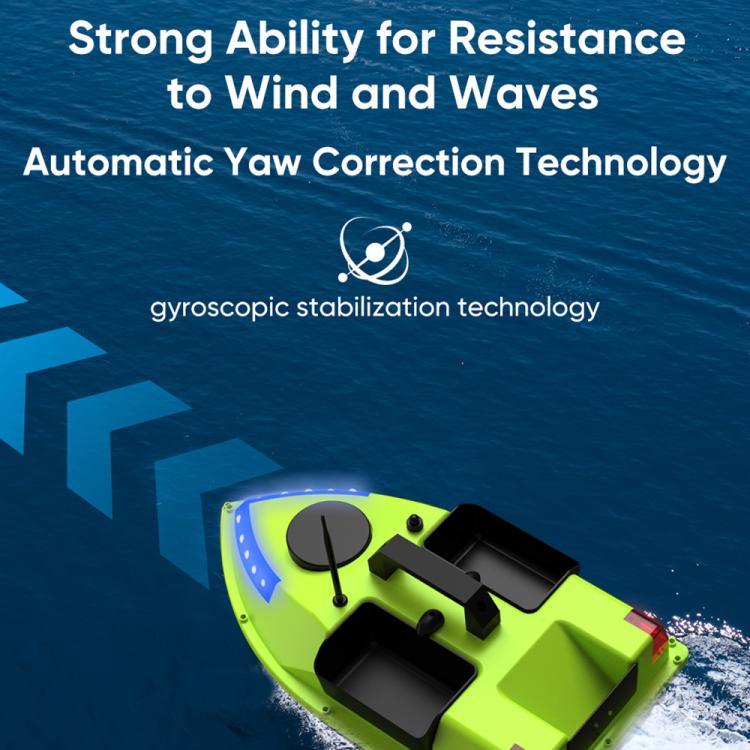 D20 Three Hoppers Smart Control Fishing Bait Boat Support GPS Built-in Light Strip, Plug:EU Plug by bashfashion