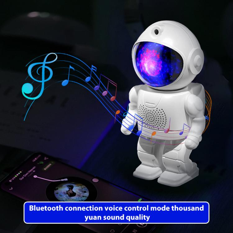 Astronaut Starry Projection Lamp Remote Control Laser Light, Style:Bluetooth Version(White) by bashfashion