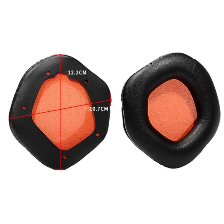 1 Pair Snap-on Replacement Earpads For ASUS ROG Strix7.1, Material:Ice Silk Fabric(Black Orange) by bashfashion