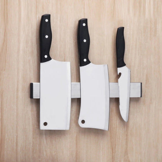 Kitchen Free Punching Wall-mounted 304 Stainless Steel Magnetic Knife Holder, Size:31x4x1.5cm by bashfashion