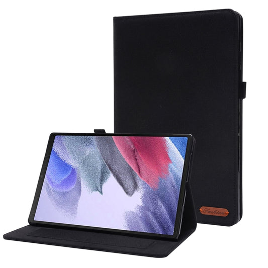 For Samsung Galaxy Tab A8 10.5 2021 Horizontal Flip Fabric PU Leather Tablet Case with Card Slots & Holder(Black) by bashfashion