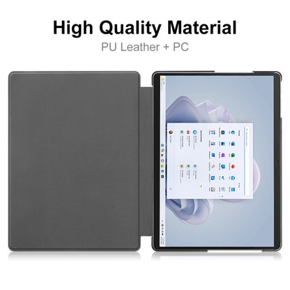 For Microsoft Surface Pro 9 / 10 / 11 JUNSUNMAY Custer Painted 3-Fold Stand Leather Tablet Case(Apricot Flower) by JUNSUNMAY