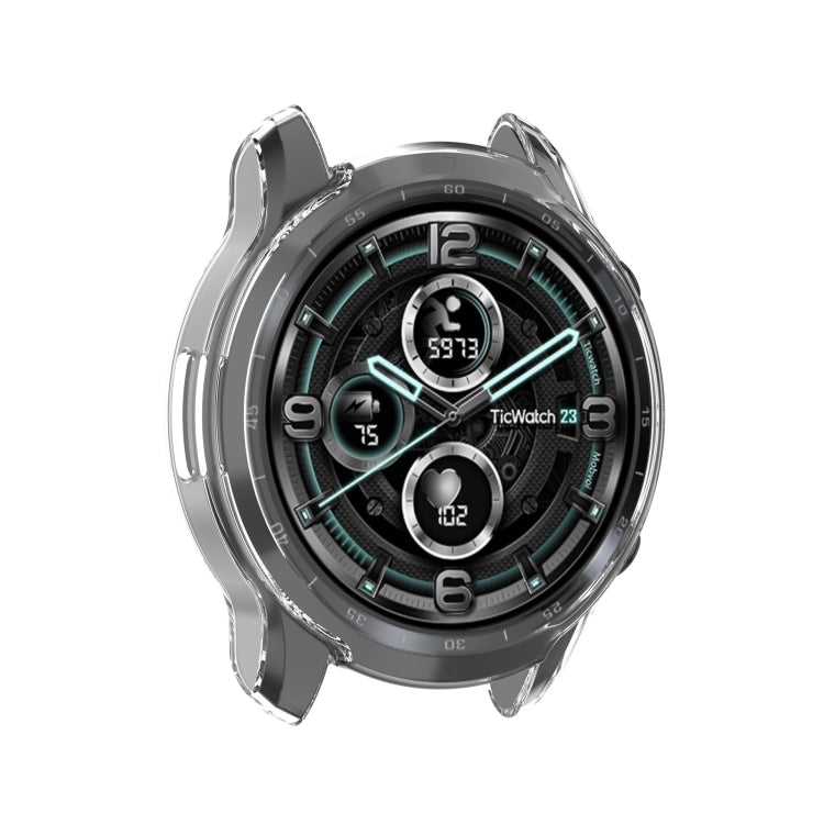 For Ticwatch Pro X TPU Color Transparent Half Wrapped Protective Shell(Transparent Black) by bashfashion