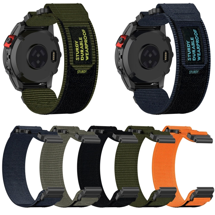 For Garmin Fenix 6 22mm Nylon Hook And Loop Fastener Watch Band(Grey) by bashfashion