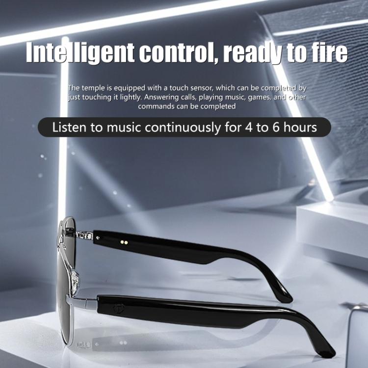 GS02 Smart Glasses, Support Voice Assistant / Bluetooth Call / Remote Control Photography(Silver) by bashfashion