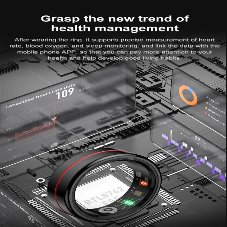 R04 SIZE 7 Smart Ring, Support Heart Rate / Blood Oxygen / Sleep Monitoring / Take Photos(Rose Gold) by bashfashion