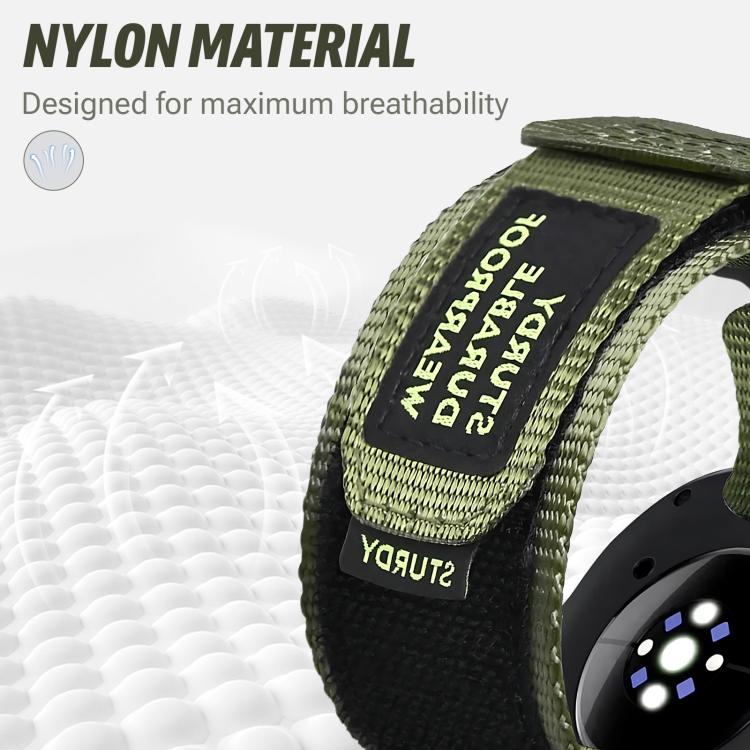 For Samsung Galaxy Watch8 / Watch8 Classic Two Sections Nylon Hook And Loop Fastener Watch Band(Black) by bashfashion