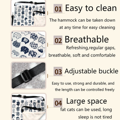 PE-160 Canvas Hanging Cat Cage Hammock Adjustable Length Swing Pet Nest, Size: M(Pink Winning Cat) by bashfashion