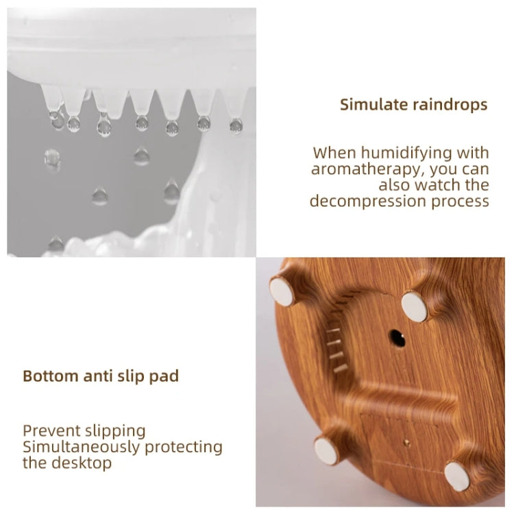 V50 Desktop Colorful Night Light Humidifier Wood Grain Water Drop Aroma Diffuser, Spec: UK Plug(Green) by bashfashion
